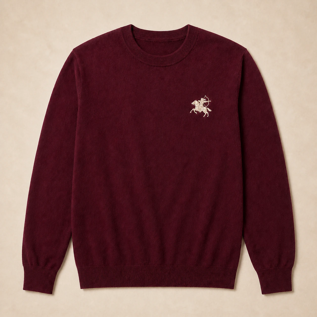 Burgundy Knit Crewneck, front product view